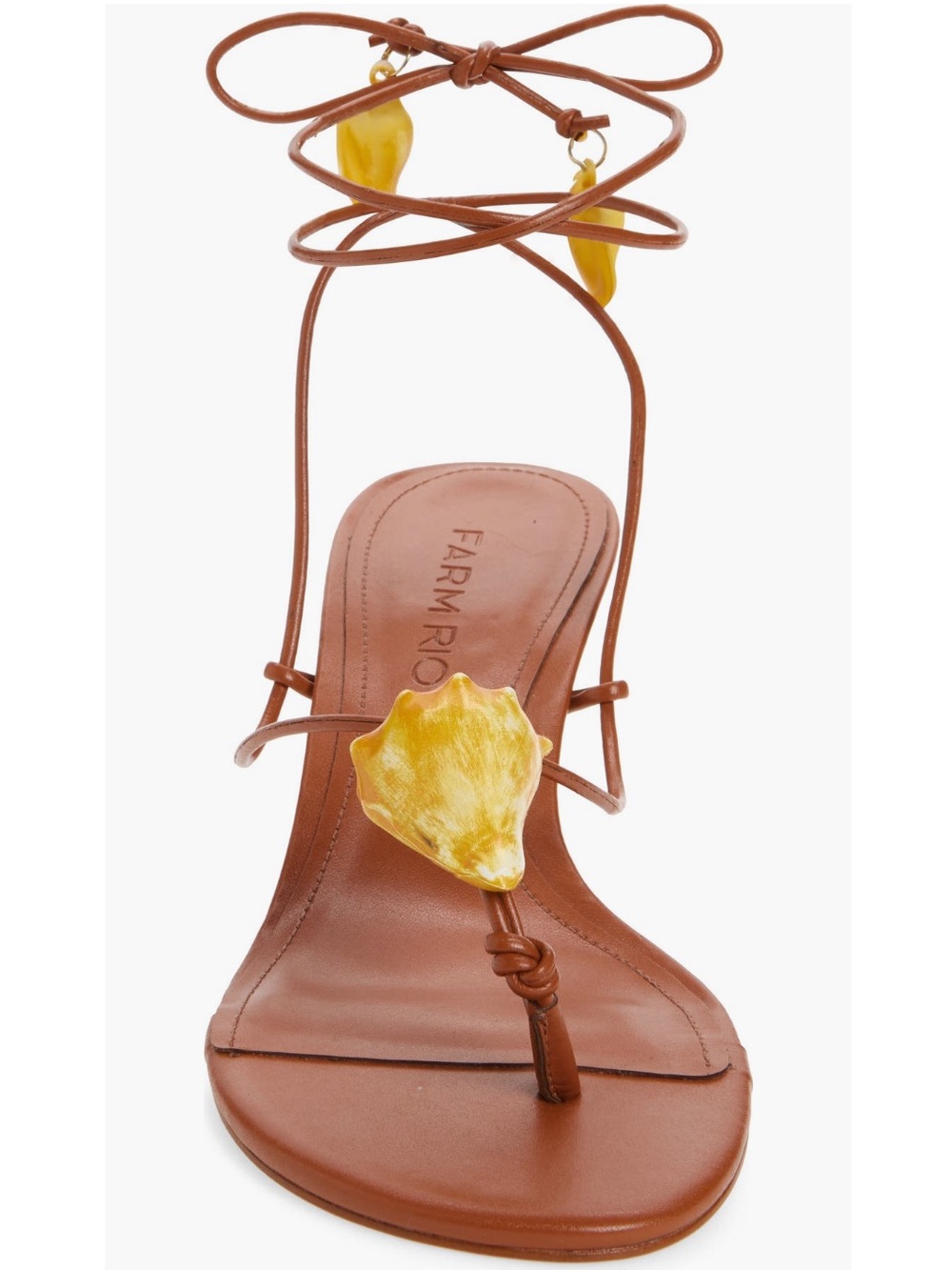 Farm Rio Shell Macrame Kitten Heel Sandals - Picture 4 of 11